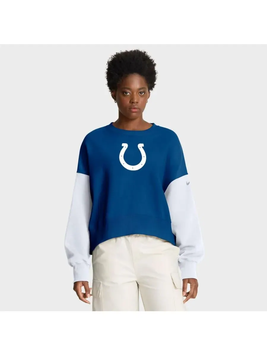 Женская толстовка-пуловер Royal Indianapolis Colts оверсайз с цветными блоками Nike — изображение 1 из 5, королевский