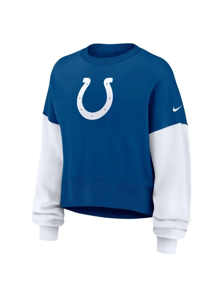 Женская толстовка-пуловер Royal Indianapolis Colts оверсайз с цветными блоками Nike — изображение 4 из 5, королевский