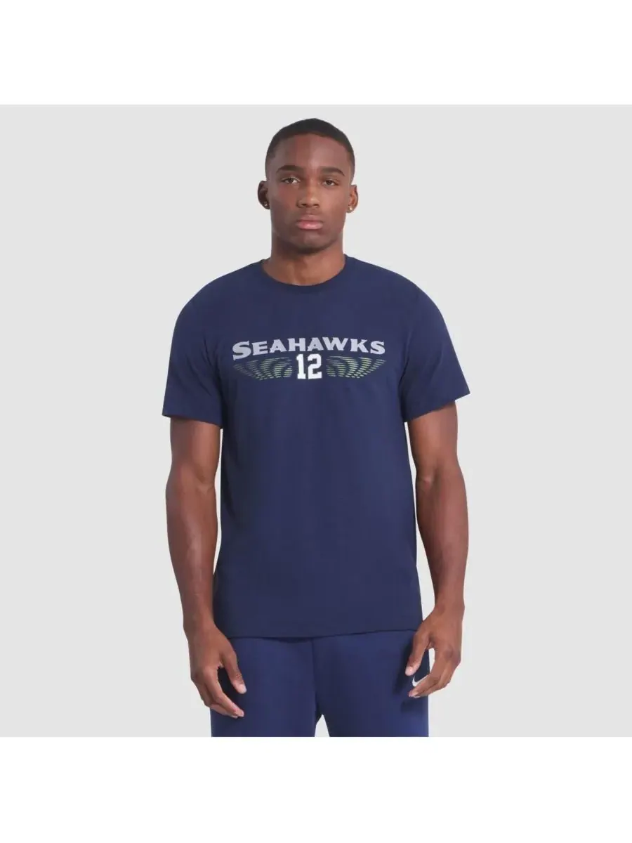 Nike Мужская футболка College Navy Seattle Seahawks 2025 Rivalries Collection Slub Dri-FIT — изображение 1 из 3, темно-синий