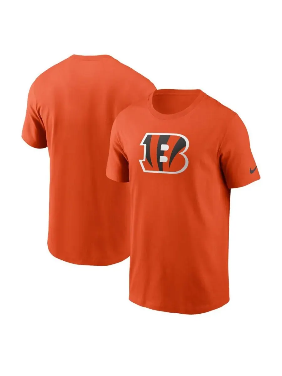 Nike Мужская оранжевая футболка с основным логотипом команды Cincinnati Bengals — изображение 1 из 3, оранжевый