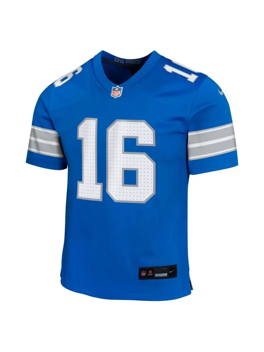 Outerstuff Игровая майка Nike Big Boys and Girls Jared Goff Blue Detroit Lions Team Player Game — изображение 2 из 3, синий