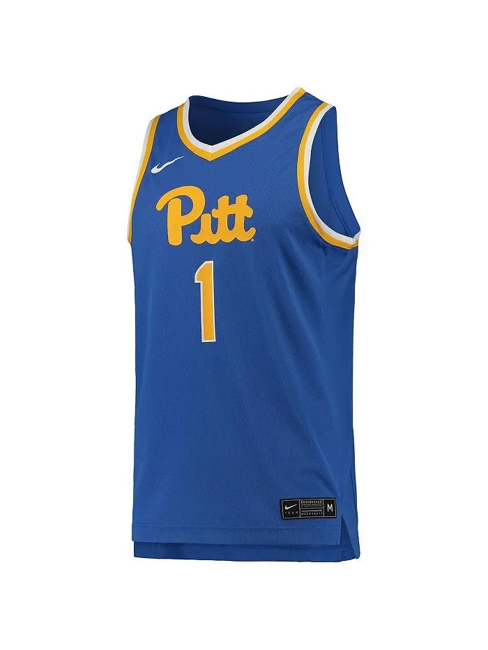 Реплика мужской баскетбольной майки #1 Royal Pitt Panthers Team Nike — изображение 2 из 3, королевский