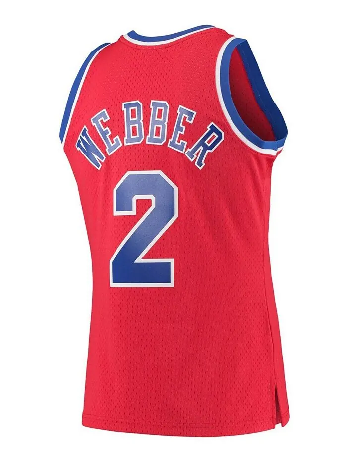 Мужская майка Chris Webber Red Washington Bullets Hardwood Classics 1994-95 Swingman Mitchell & Ness — изображение 3 из 3