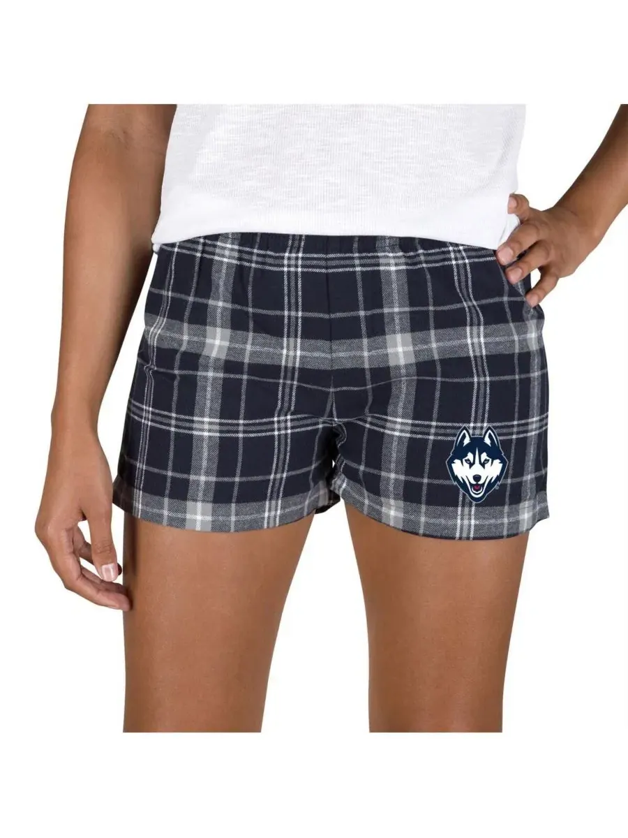 Женские фланелевые шорты UConn Huskies темно-синего/серого цвета Concepts Sport — изображение 1 из 1, темно-синий серый