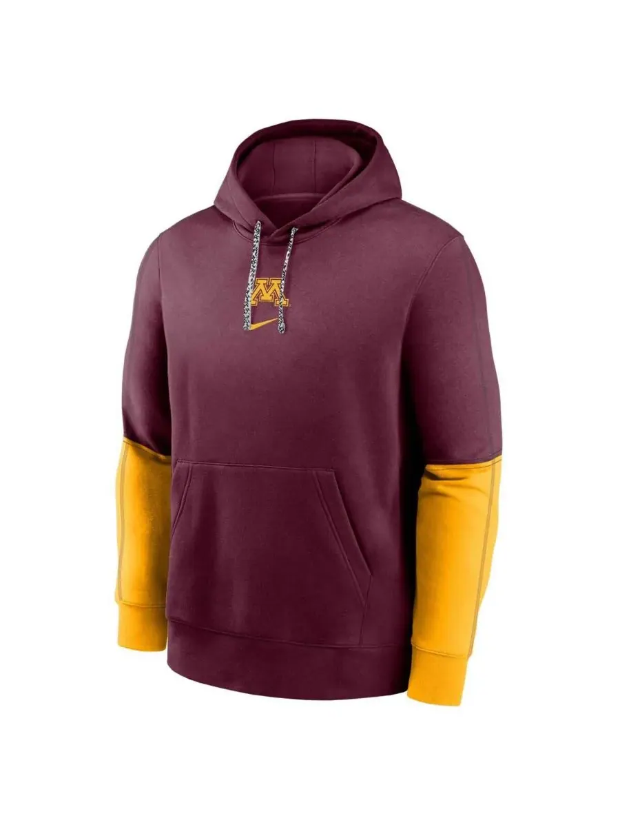 Nike Мужская флисовая толстовка с капюшоном бордового цвета с символикой Minnesota Golden Gophers — изображение 1 из 1