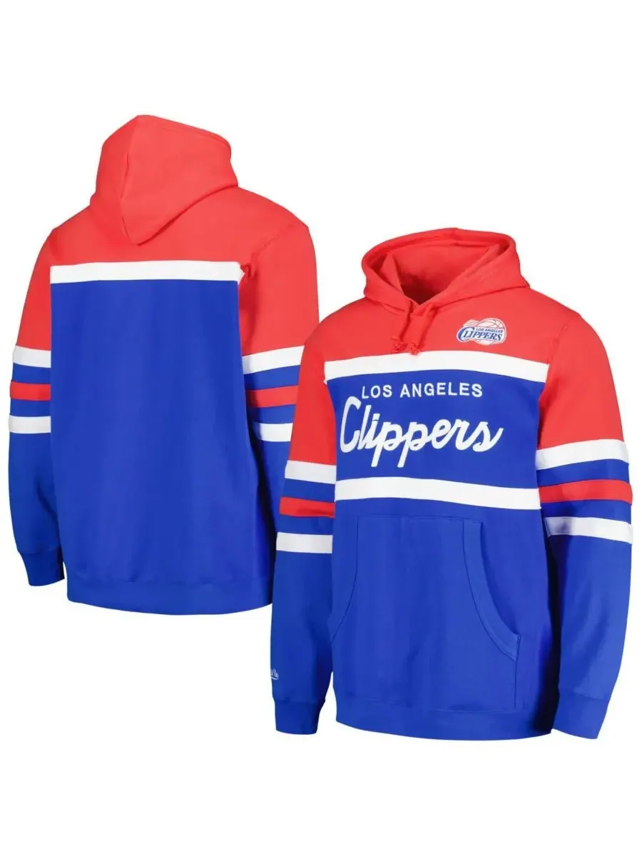 Mitchell & Ness Мужская толстовка с капюшоном Royal/Red LA Clippers Head Coach — изображение 1 из 5, красный