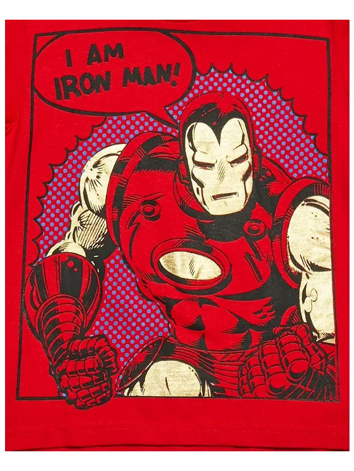 Футболка с коротким рукавом для мальчиков Marvel Captain America Black Panther Iron Man с принтом — изображение 3 из 11