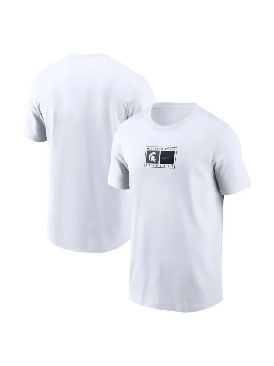 Nike Мужская белая футболка с логотипом Michigan State Spartans Campus Logo Swoosh — изображение 1 из 3, белый