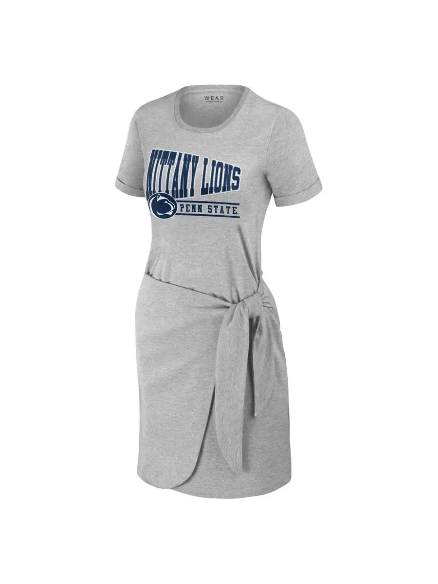 WEAR by Erin Andrews Женское платье-футболка серого цвета с завязанным узлом в стиле Penn State — изображение 2 из 3, серый