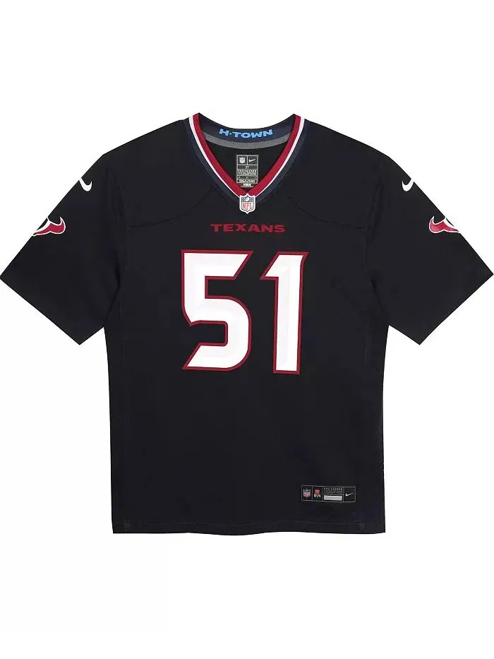Дошкольный Уилл Андерсон-младший. Игровая майка Navy Houston Texans Nike — изображение 2 из 3