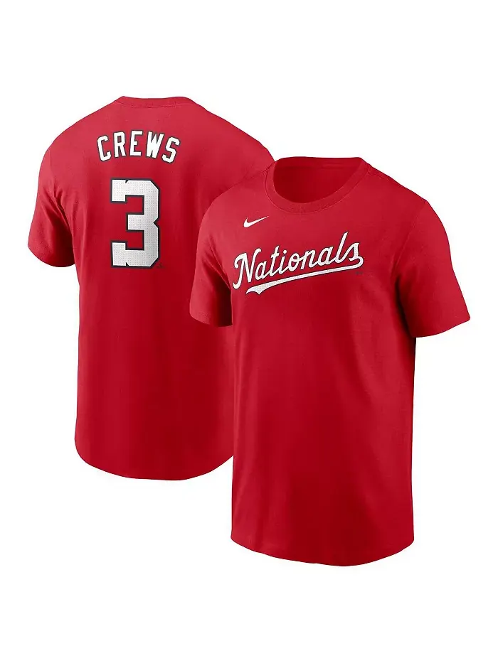 Мужская футболка Dylan Crews Washington Nationals с именем и номером, красная Nike — изображение 1 из 3