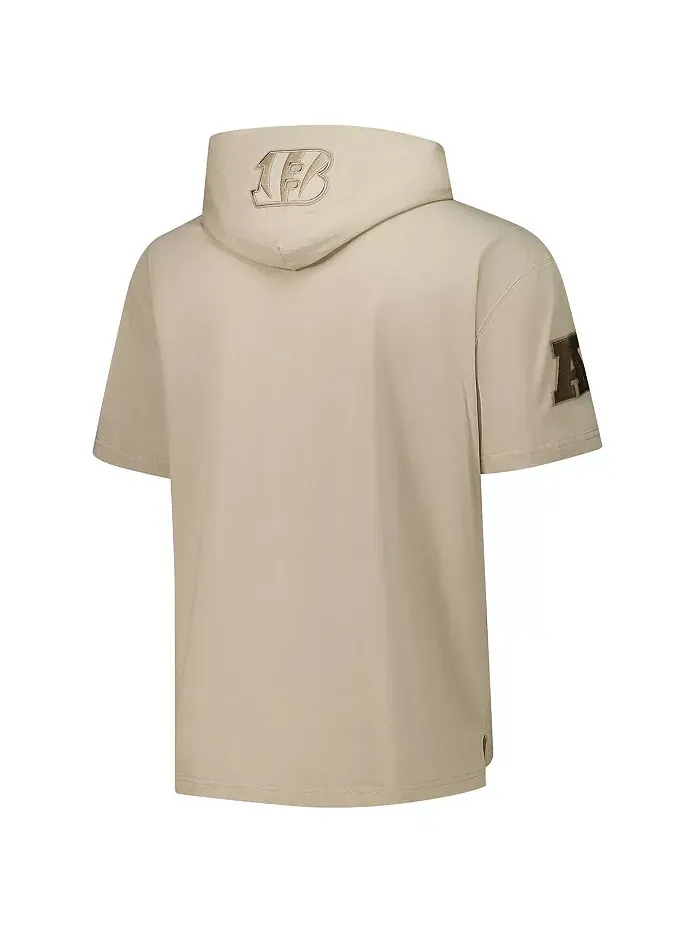 Мужская бежевая толстовка с капюшоном и коротким рукавом Cincinnati Bengals Neutrals Capsule Pro — изображение 2 из 3