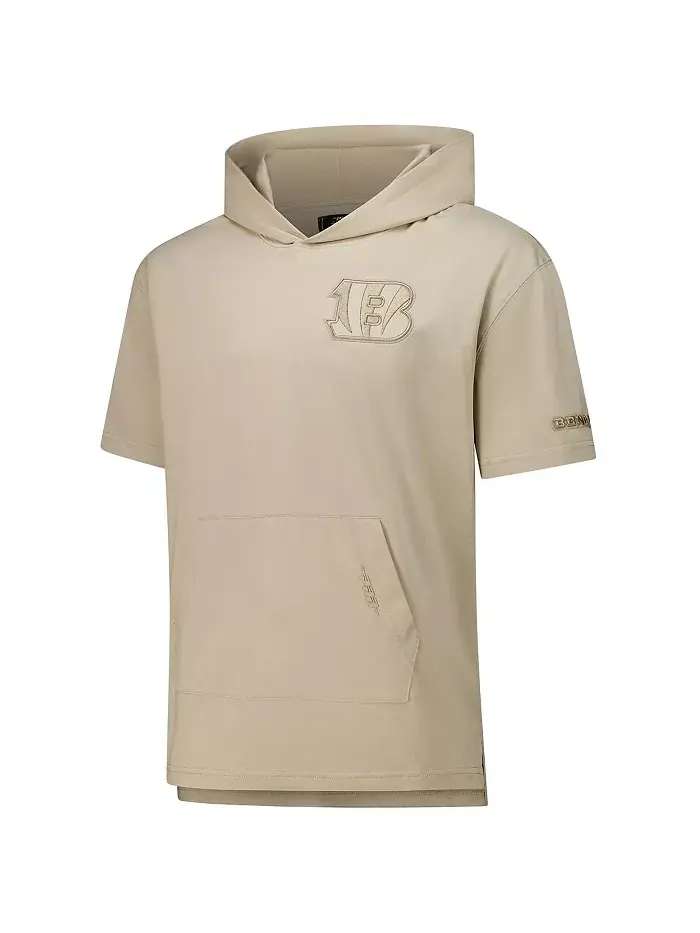 Мужская бежевая толстовка с капюшоном и коротким рукавом Cincinnati Bengals Neutrals Capsule Pro — изображение 3 из 3