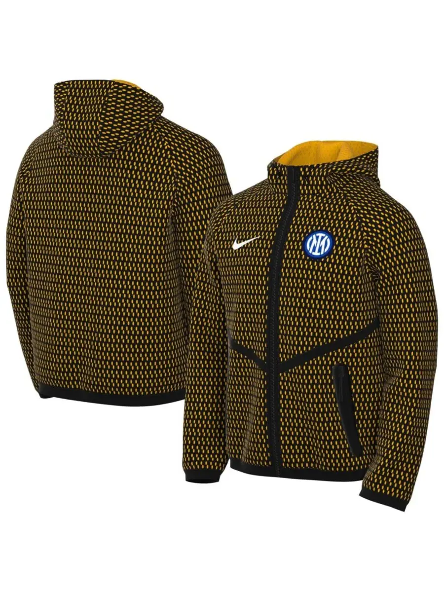 Мужская куртка-худи с капюшоном и принтом Inter Milan Nike — изображение 1 из 2, черный