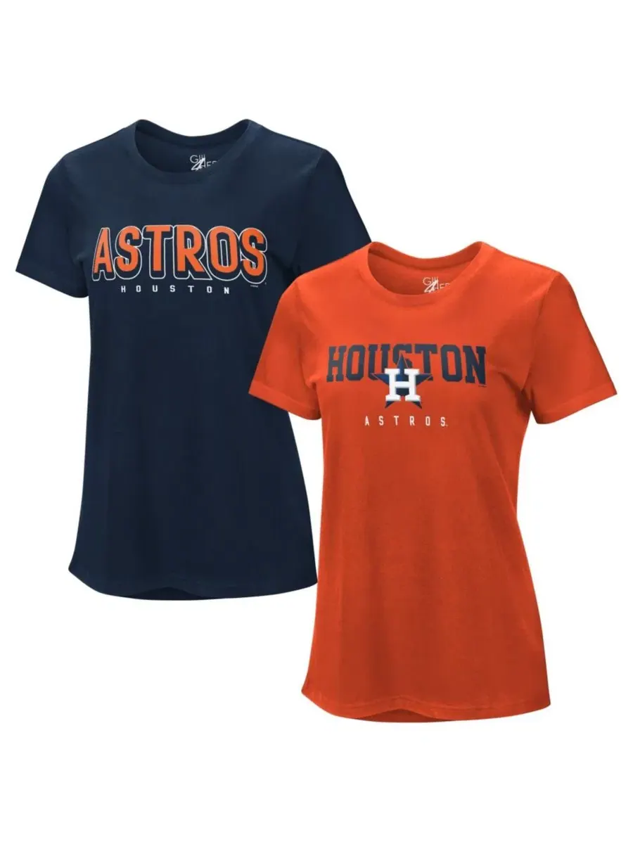 Комплект из двух футболок с принтом Houston Astros G-III 4Her by Carl Banks — изображение 1 из 5, темно-синий оранжевый