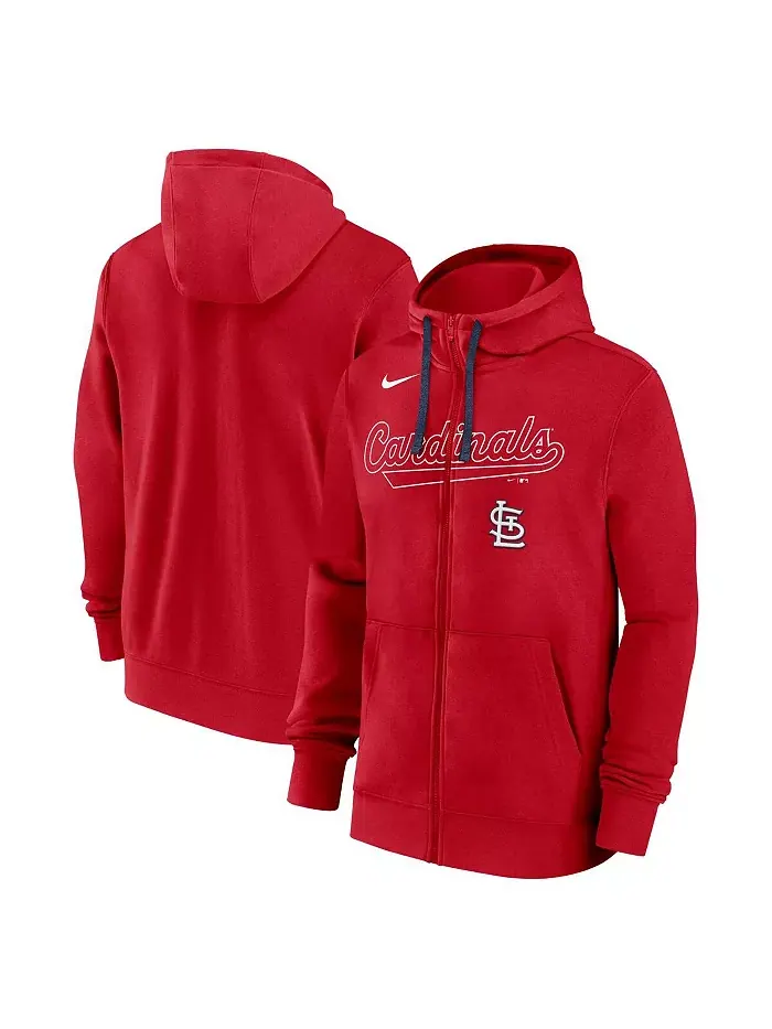 Мужская красная толстовка St. Louis Cardinals Knockout Script с молнией по всей длине Nike — изображение 1 из 3