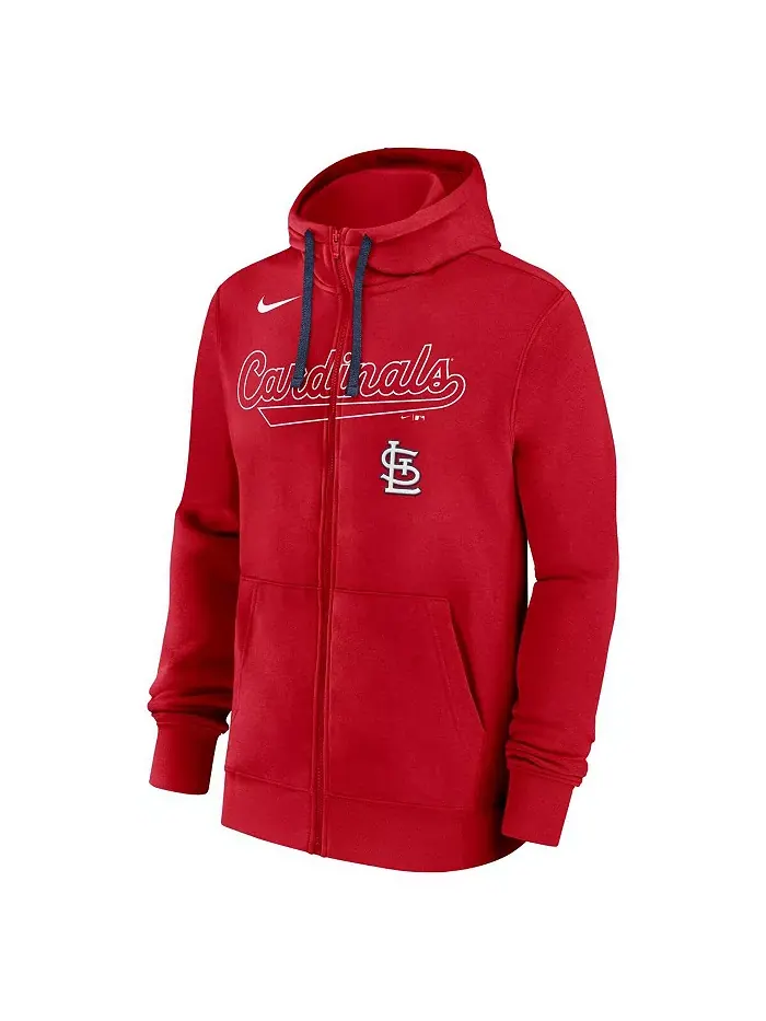 Мужская красная толстовка St. Louis Cardinals Knockout Script с молнией по всей длине Nike — изображение 2 из 3