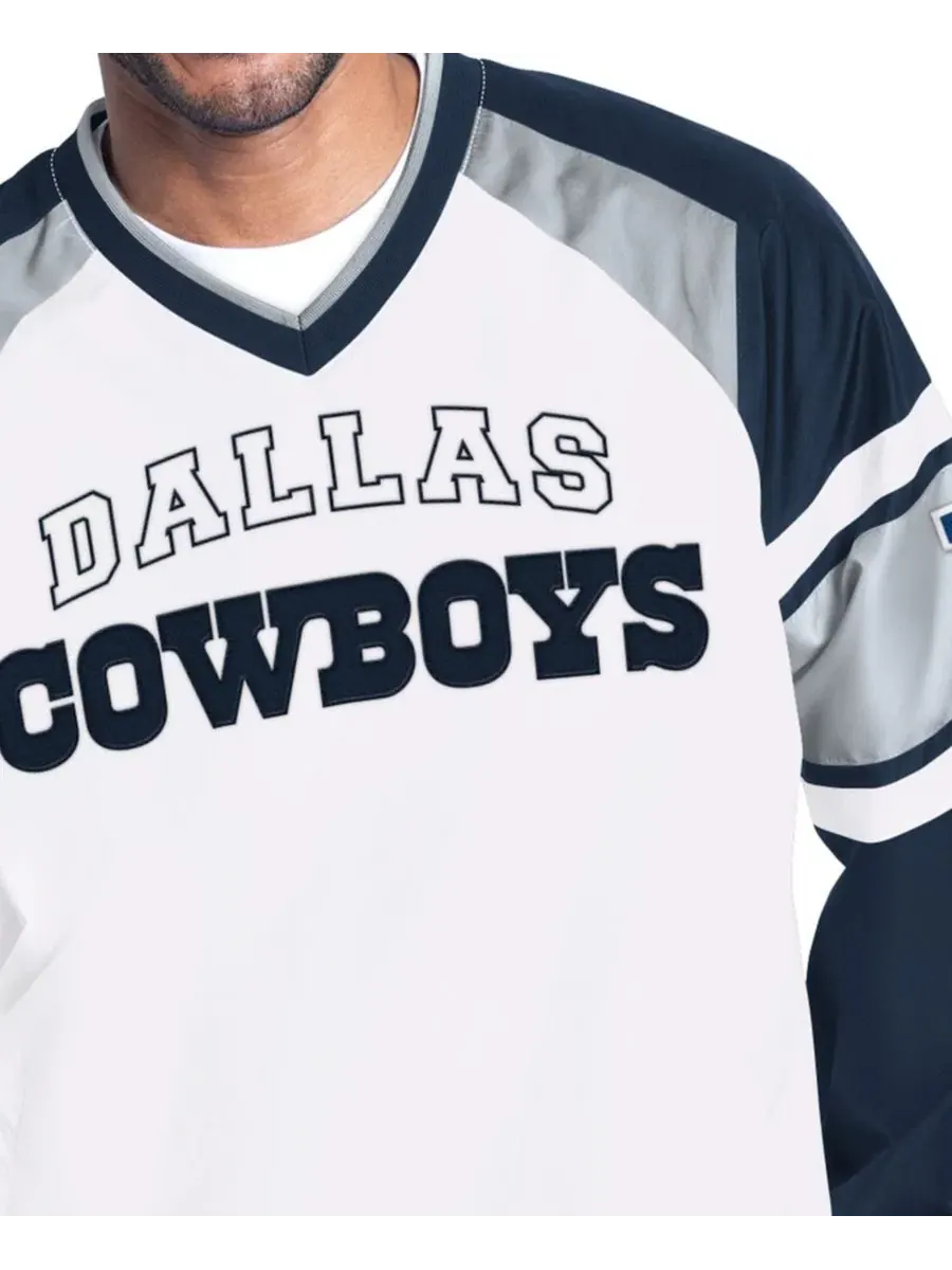 Куртка-пуловер с рукавами реглан с принтом Dallas Cowboys Starter — изображение 3 из 4, белый темно-синий