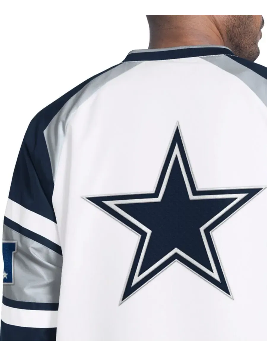 Куртка-пуловер с рукавами реглан с принтом Dallas Cowboys Starter — изображение 4 из 4, белый темно-синий