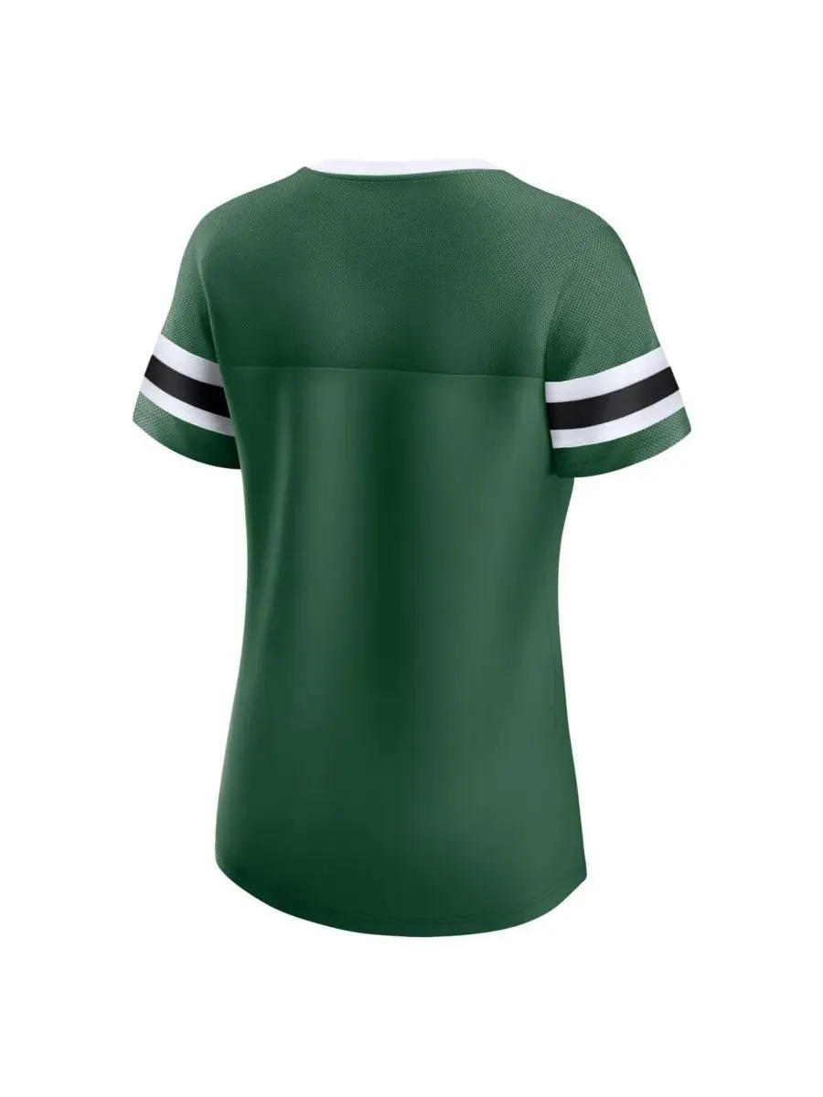 Fanatics Женская зеленая футболка New York Jets True Catch Iconic Rhinestone Bling Athena на — изображение 2 из 3, зеленый