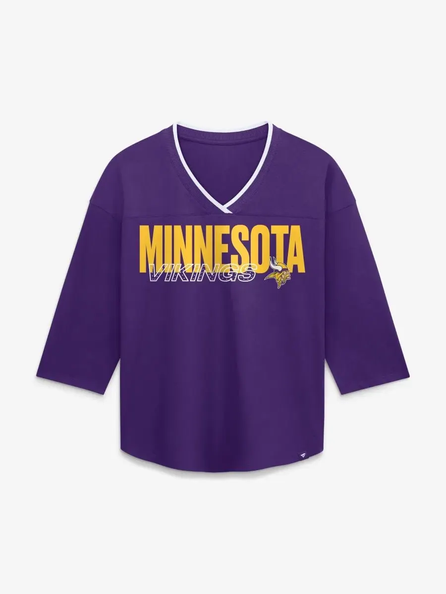 Футболка с V-образным вырезом и принтом Minnesota Vikings Fanatics — изображение 1 из 3, фиолетовый