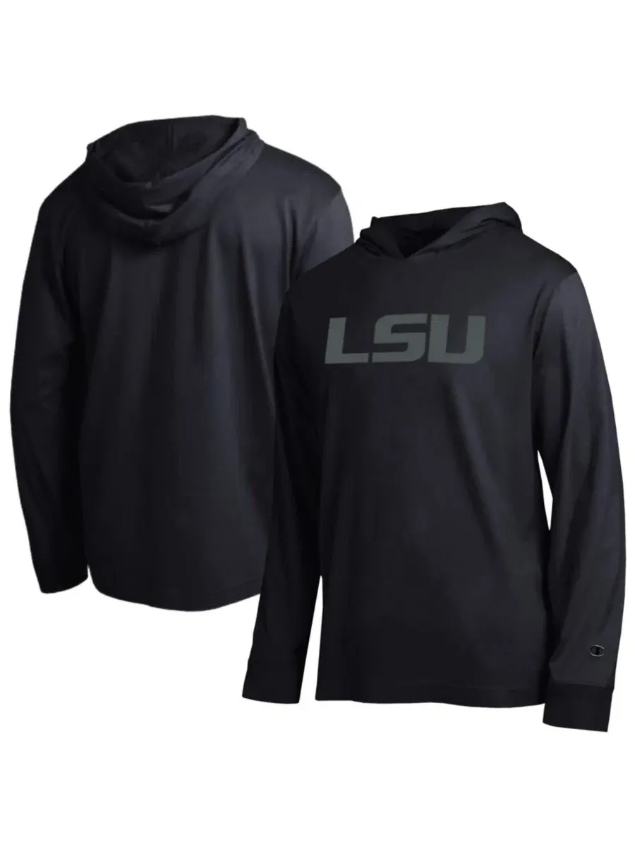 Футболка-худи с капюшоном с длинным рукавом, LSU Tigers Champion — изображение 1 из 3, черный
