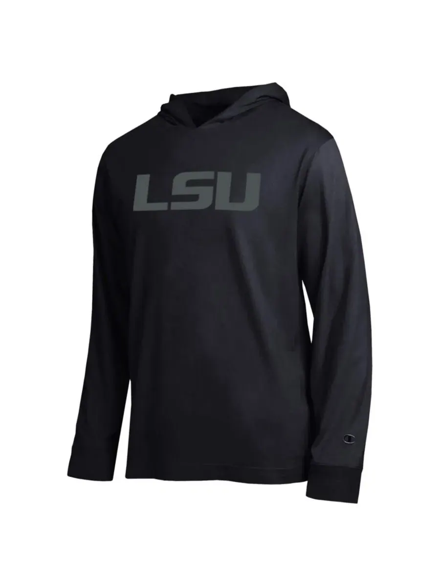 Футболка-худи с капюшоном с длинным рукавом, LSU Tigers Champion — изображение 2 из 3, черный