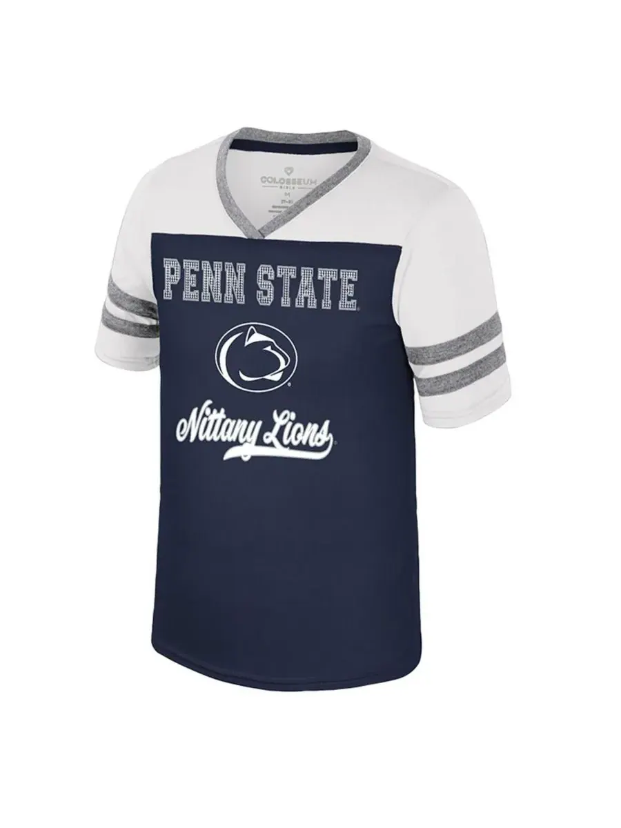 Colosseum Футболка Big Girls Navy Penn State Nittany Lions Princess Bubblegum Bling — изображение 2 из 3, темно-синий