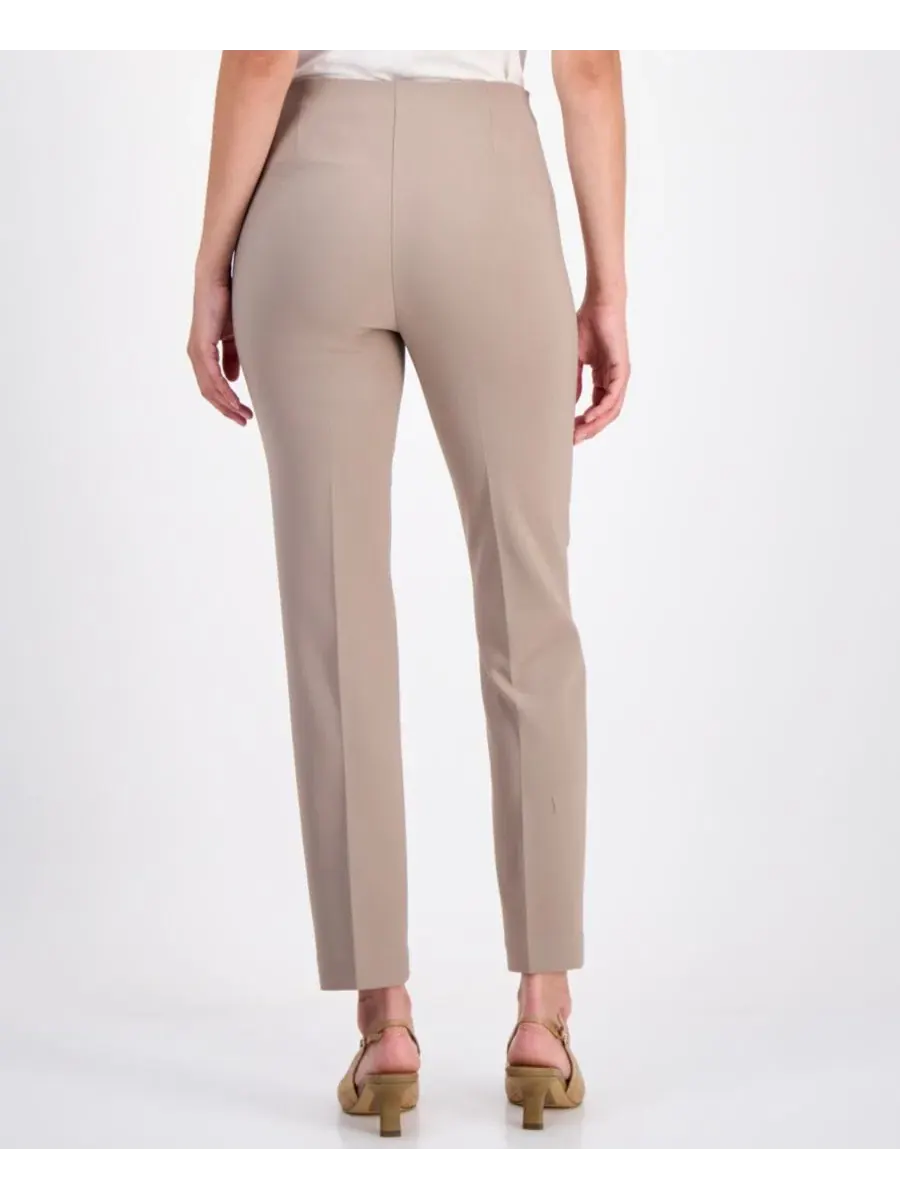 Узкие брюки-слим с защипами Hollywood Anne Klein, Natural Clay — изображение 3 из 4