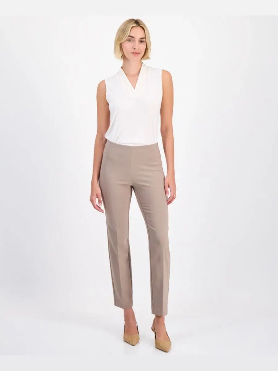 Узкие брюки-слим с защипами Hollywood Anne Klein, Natural Clay — изображение 4 из 4