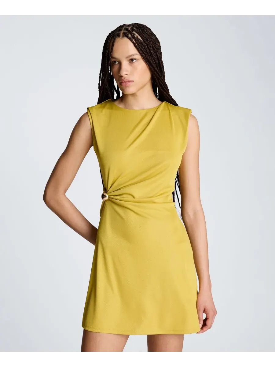 Платье-миди с драпировкой по талии, без рукавов Kenneth Cole, Pear — изображение 3 из 6