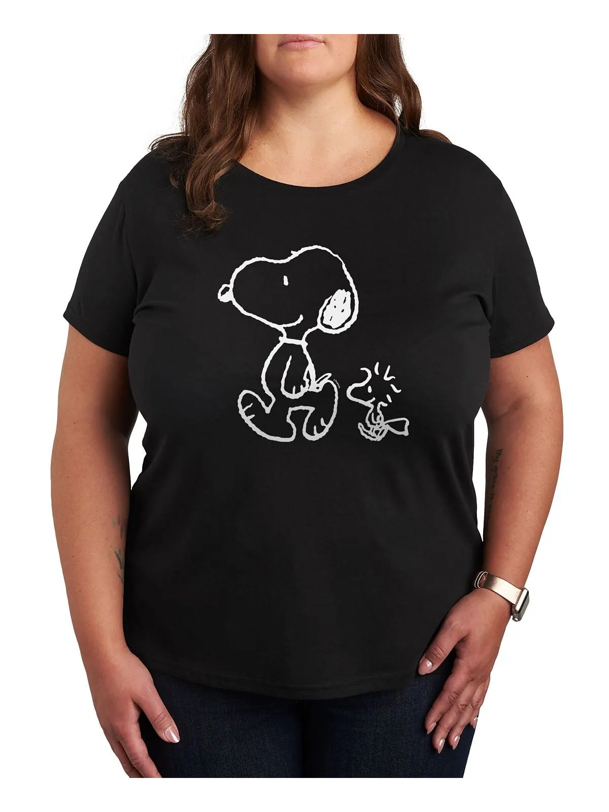 Модная футболка больших размеров с рисунком Snoopy Air Waves