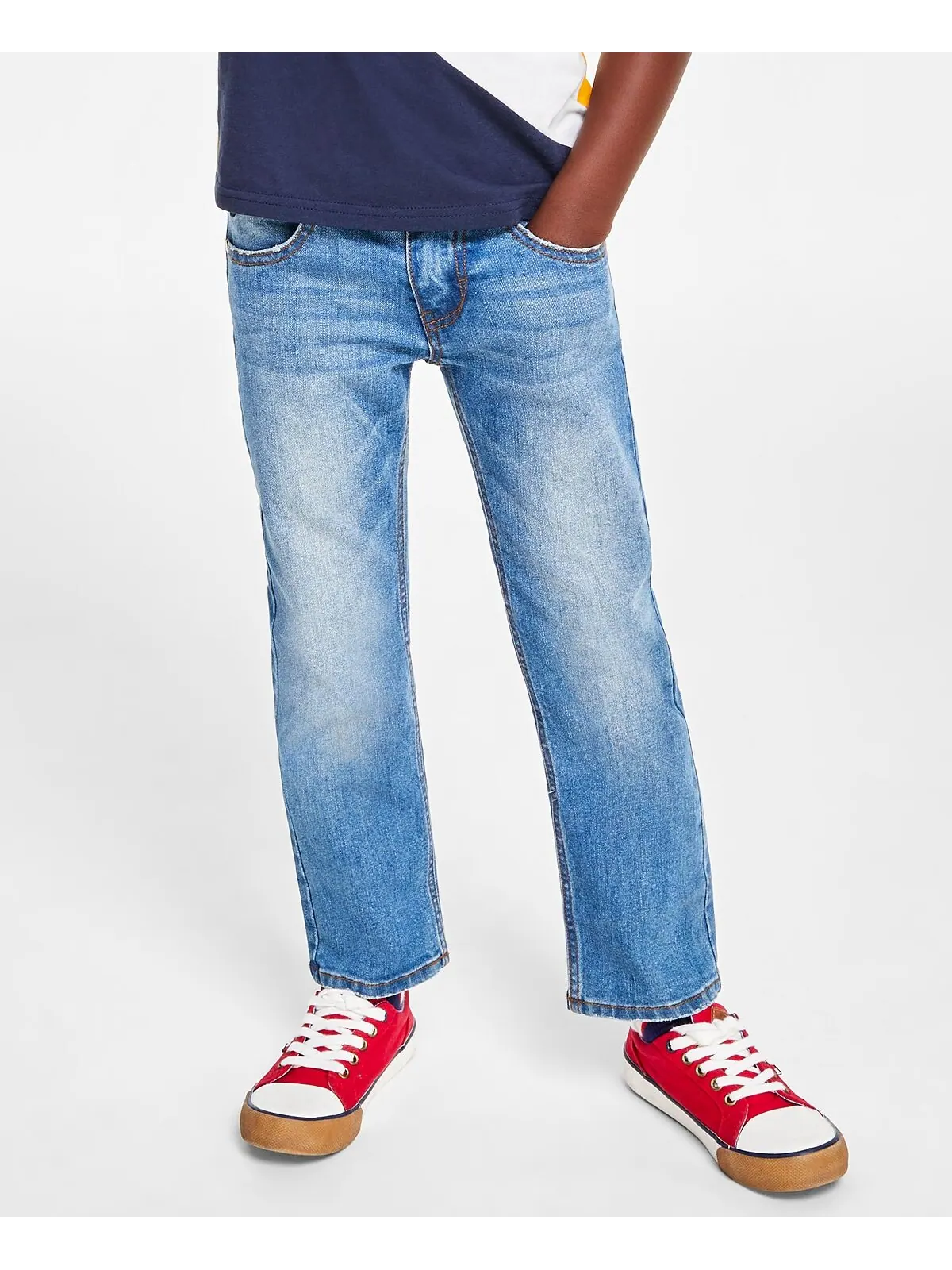 Футболка с баннером для мальчиков и джинсы Blue Stone Tommy Hilfiger — изображение 4 из 7, синий