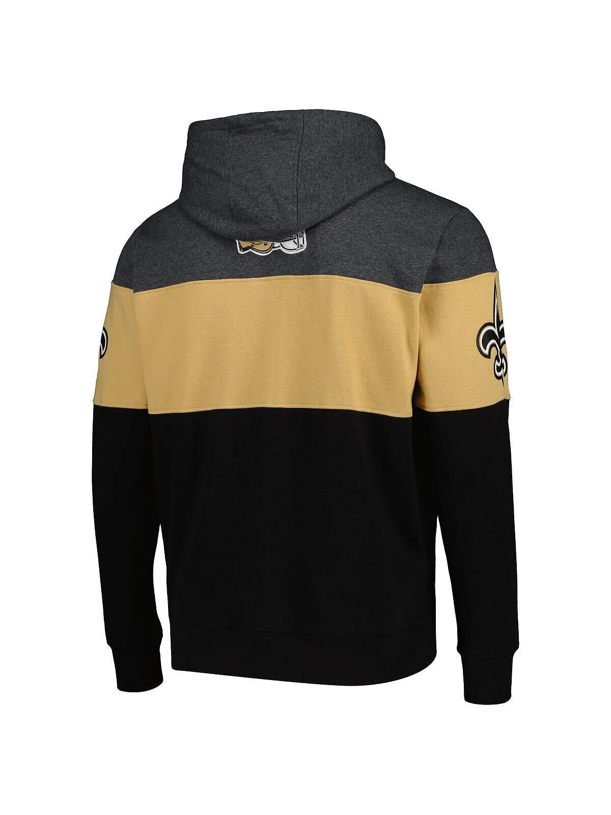 Мужская черная, серо-хизеровая толстовка с капюшоном New Orleans Saints Extreme Pullover Starter — изображение 3 из 4