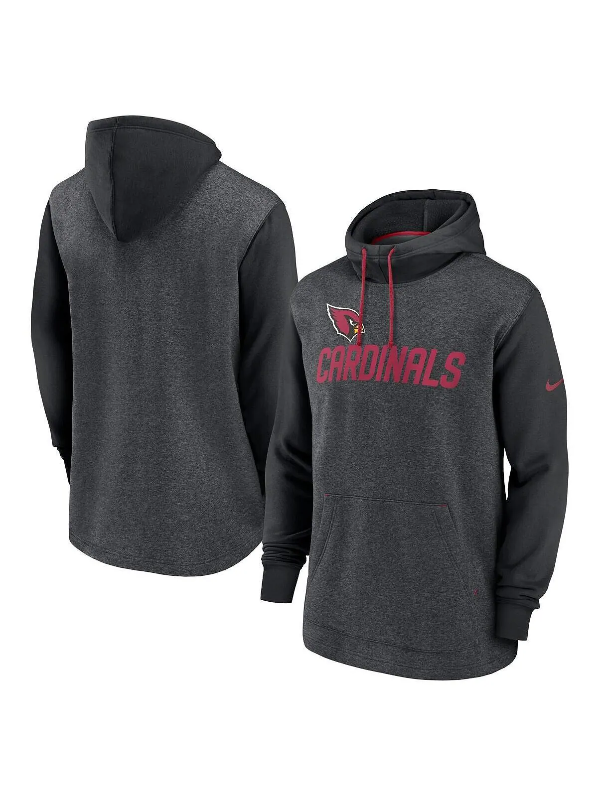 Мужская темно-серая толстовка с капюшоном Arizona Cardinals Surrey Legacy Nike — изображение 1 из 3, темно-серый черный