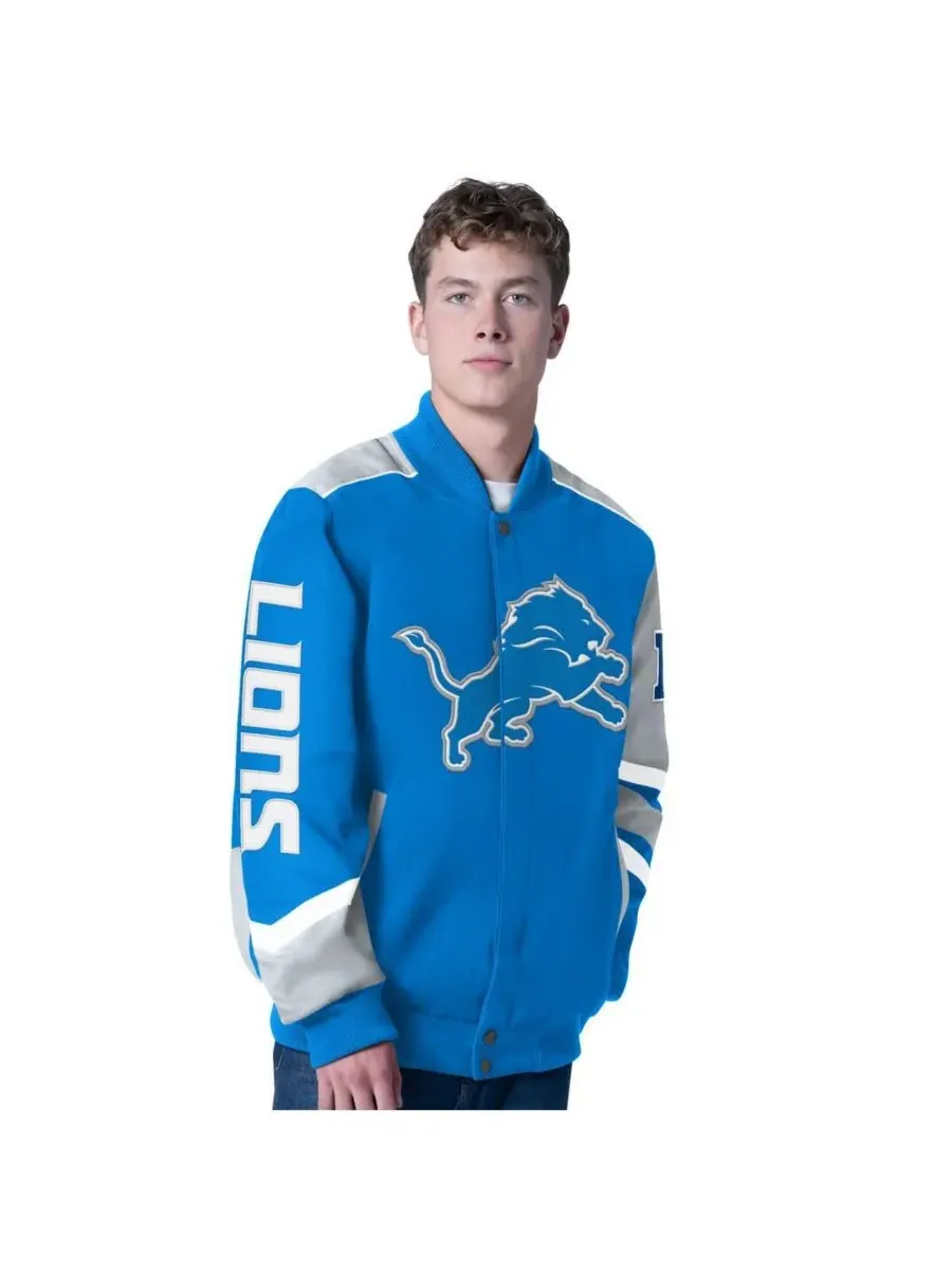 G-III Sports by Carl Banks Мужская синяя гоночная куртка Detroit Lions Prime Time на молнии