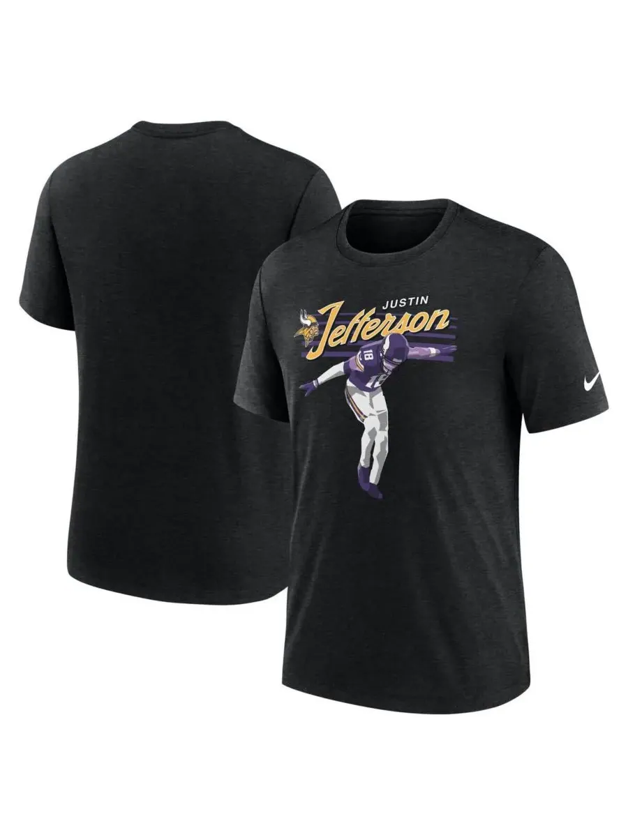 Мужская футболка с изображением игрока команды Minnesota Vikings, цвет «Хизер Блэк» Nike — изображение 1 из 3
