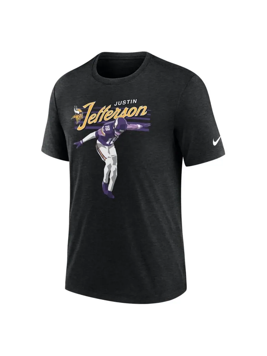 Мужская футболка с изображением игрока команды Minnesota Vikings, цвет «Хизер Блэк» Nike — изображение 2 из 3