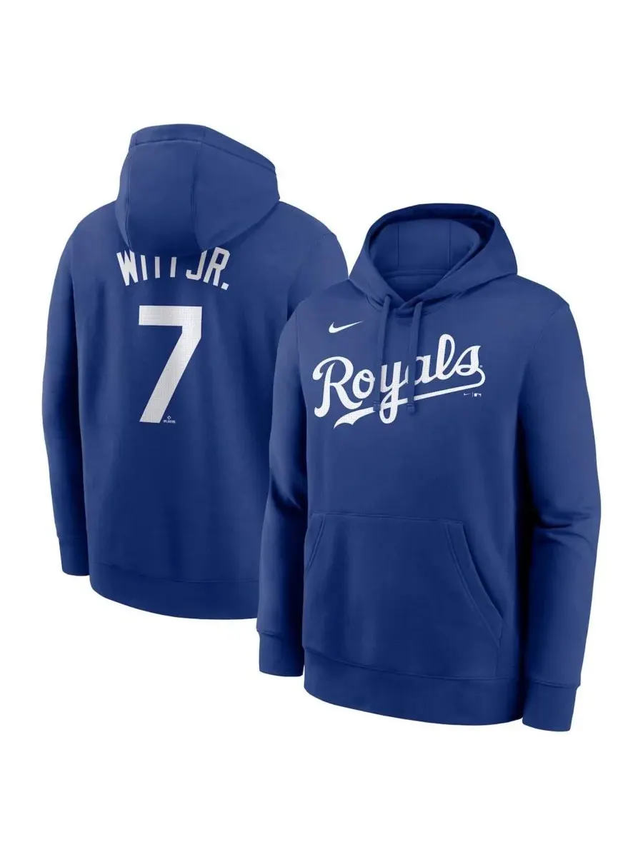 Мужская флисовая толстовка с капюшоном Bobby Witt Jr. Royal Kansas City Royals с именем и номером — изображение 1 из 3