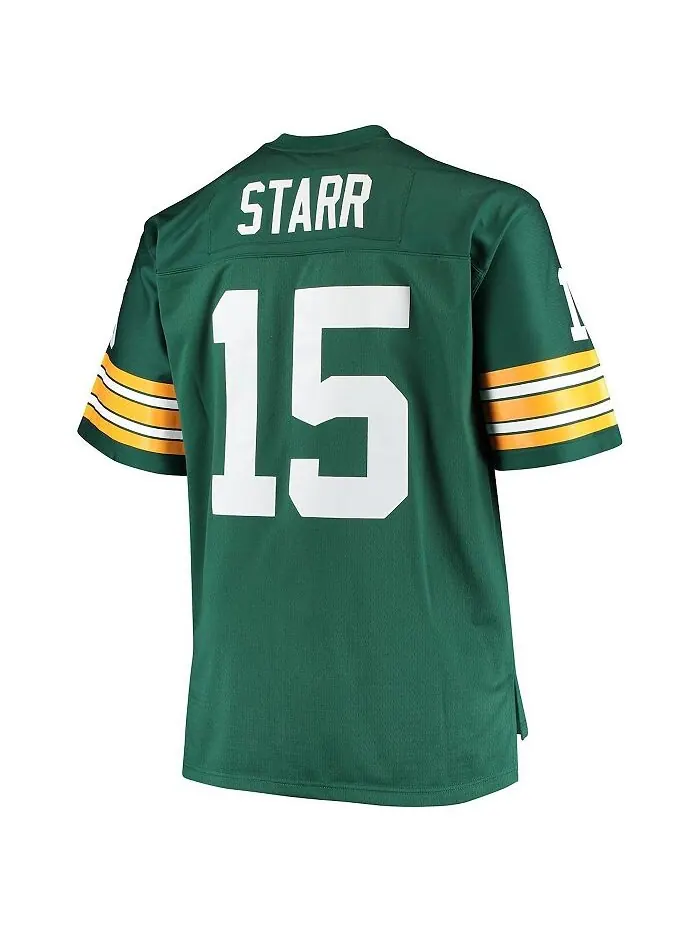 Мужская копия Джерси Bart Starr Green Green Bay Packers Big and Tall 1968 года, вышедшего на пенсию — изображение 2 из 3