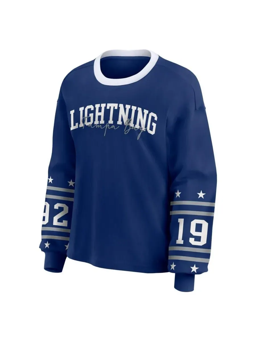 WEAR by Erin Andrews Женская синяя спортивная футболка с длинными рукавами Tampa Bay Lightning — изображение 2 из 3, синий