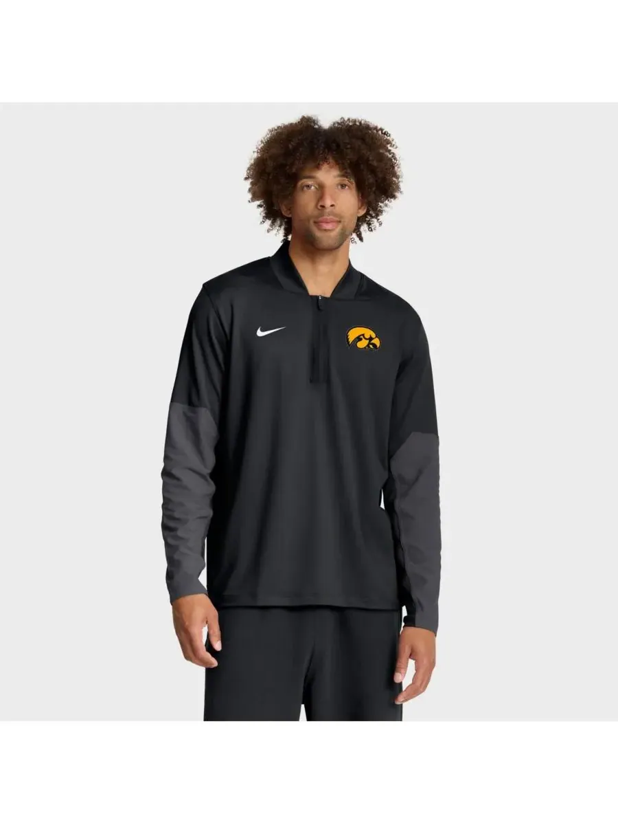Nike Мужская черная толстовка с капюшоном Iowa Hawkeyes One Goal Performance с застежкой-молнией до — изображение 1 из 5