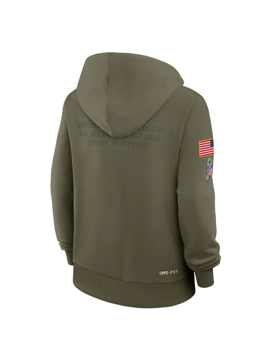 Nike Женская толстовка Dallas Cowboys 2025 Salute to Service Sideline Standard Issue Dri-FIT — изображение 2 из 4, оливковый