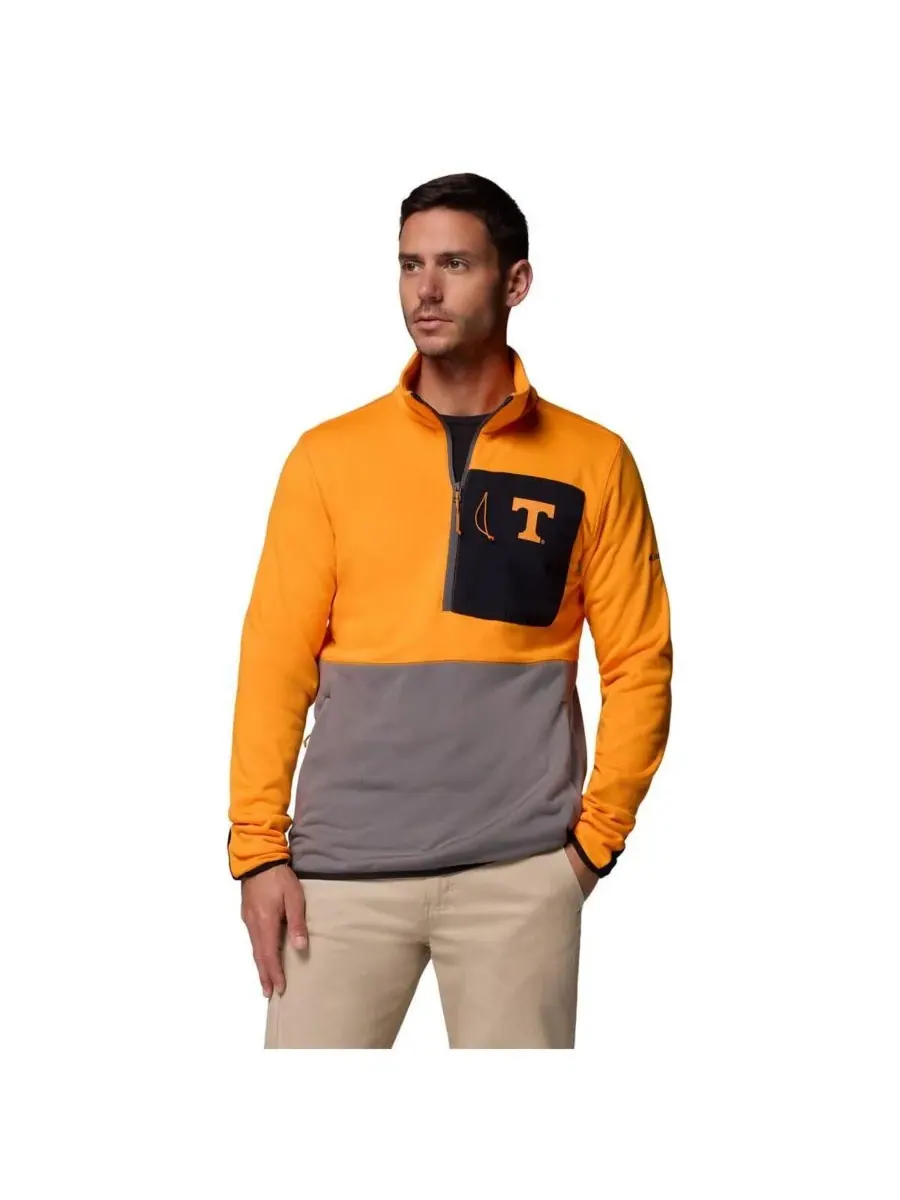 Columbia Мужская толстовка Tennessee Orange/Gray Tennessee Volunteers Hike Omni-Wick Half-Zip — изображение 1 из 5