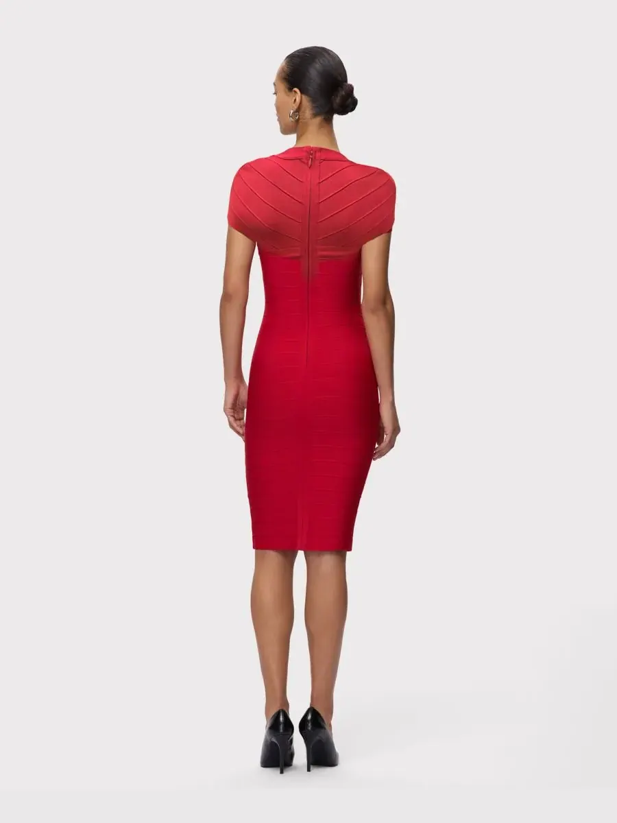 Платье Women's Premiere с квадратным вырезом Herve Leger, Chilli — изображение 5 из 5
