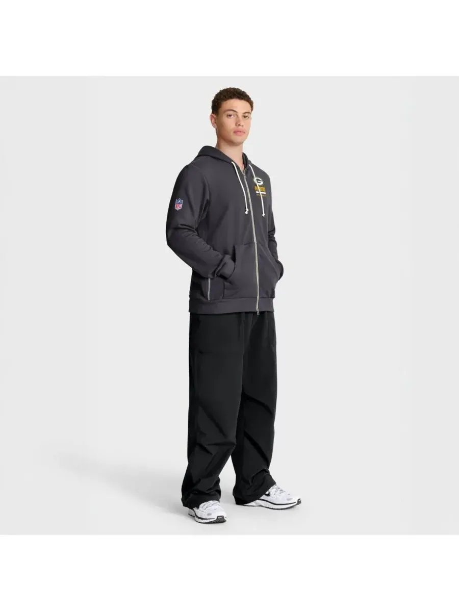Nike Мужская толстовка на молнии антрацитового цвета с символикой команды Green Bay Packers — изображение 2 из 5, серый