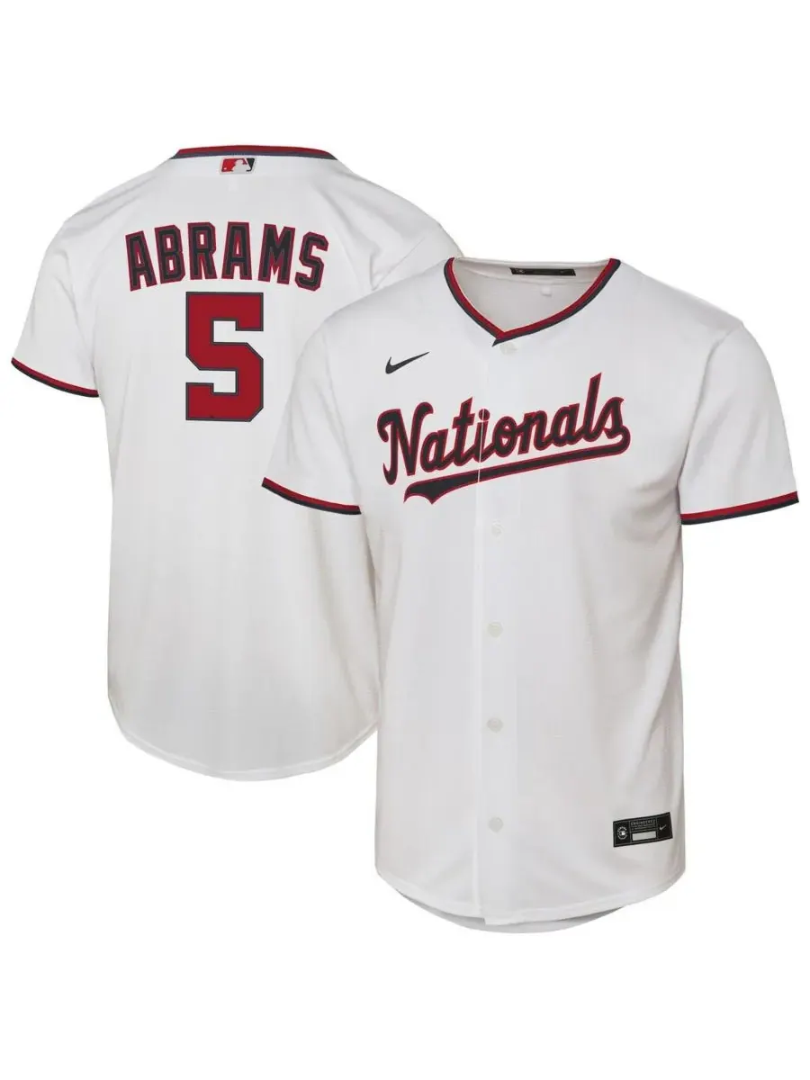 Nike Детская домашняя реплика майки Си Джея Абрамса из команды Washington Nationals (белый цвет) — изображение 1 из 3