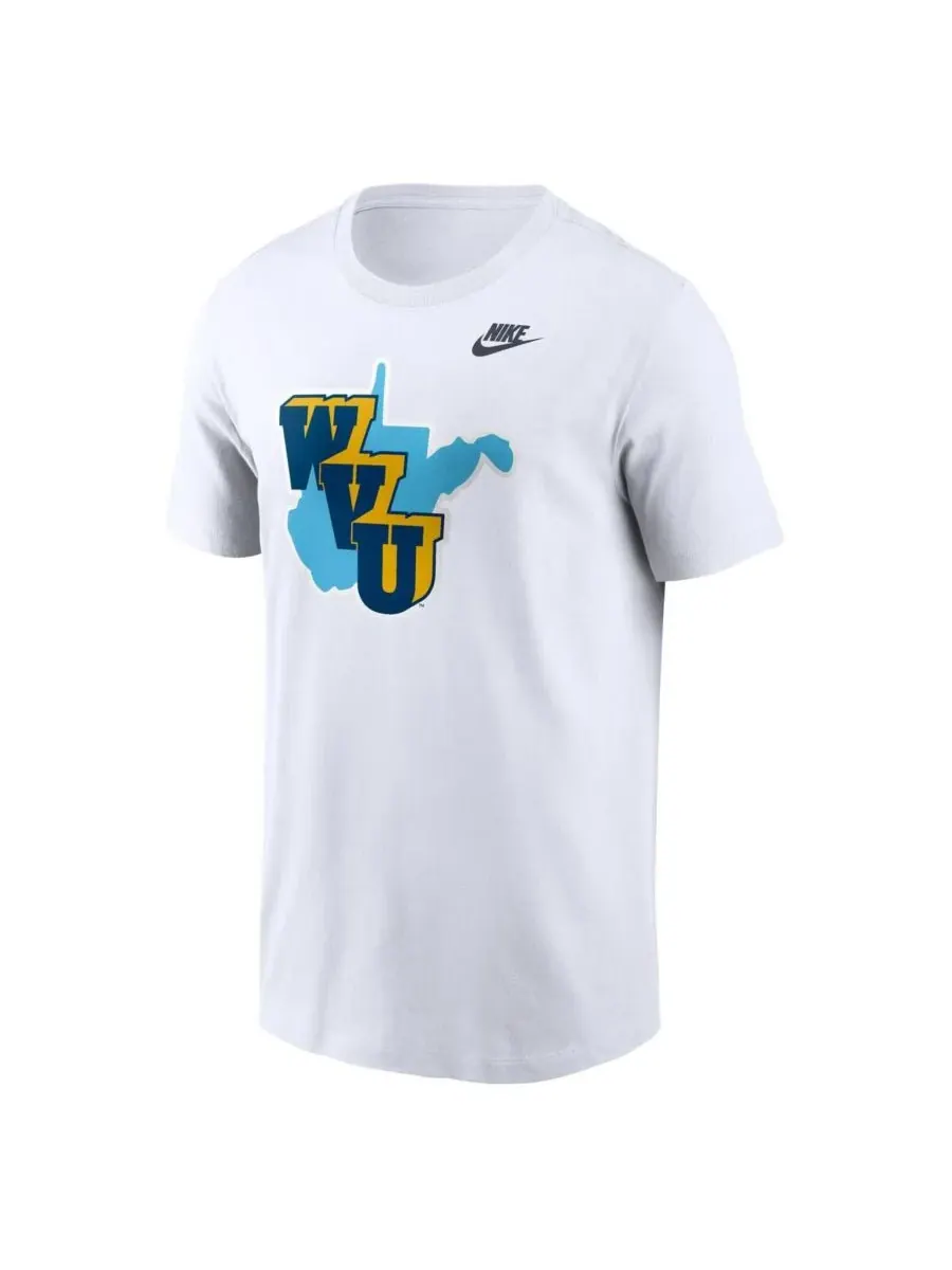 Nike Мужская белая футболка West Virginia Mountaineers в стиле ретро 1965 года — изображение 3 из 3, белый