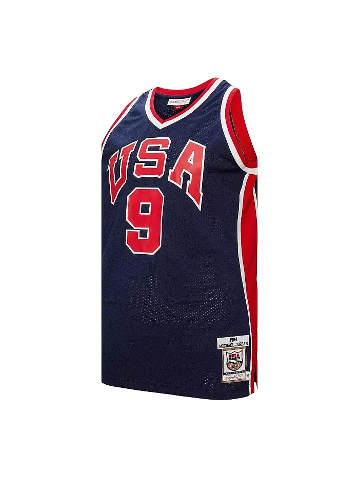 Мужская баскетбольная майка Michael Jordan Navy USA 1984 Authentic Mitchell & Ness — изображение 3 из 4