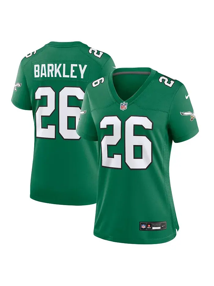 Женская запасная игровая майка Saquon Barkley Kelly Green Philadelphia Eagles Nike — изображение 1 из 3